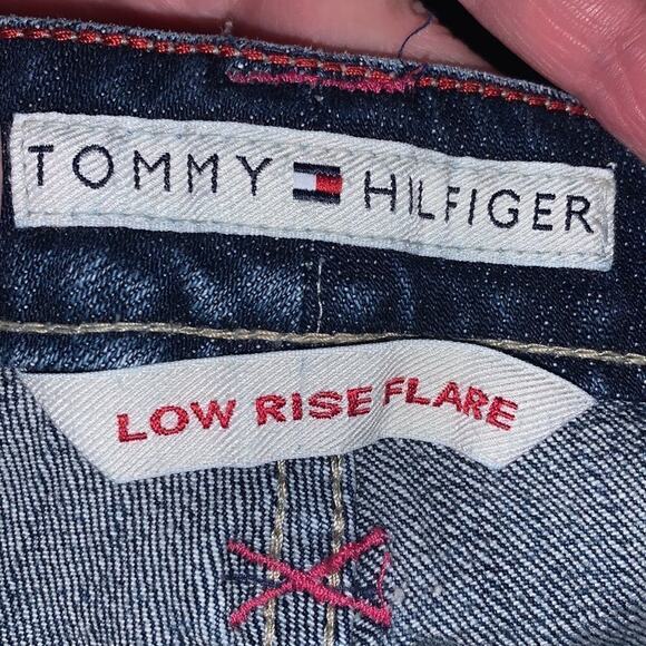 TOMMY‎ HILFIGER low rise flare embroidered pocket blue jeans 12 - Picture 4 of 4